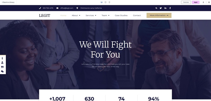 elementor web site template